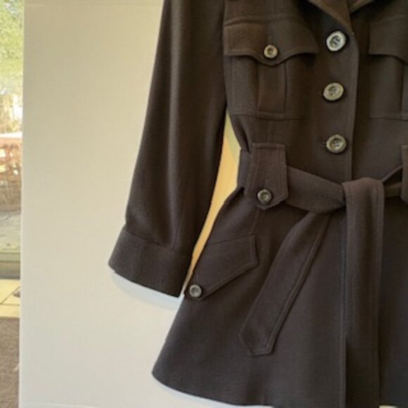 DOLCE & GABBANA Bergdorf Goodman Jacket w/ Tie Belt Wool Black Vintage SZ IT38 - Picture 4 of 11